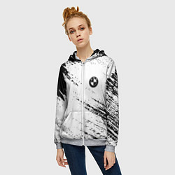 Толстовка на молнии женская BMW краски текстура брызги, цвет: 3D-меланж — фото 2
