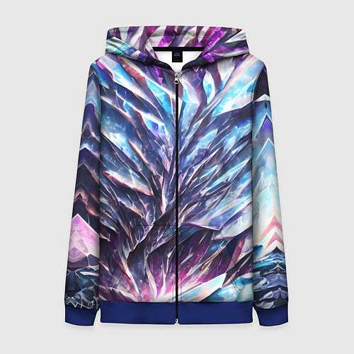 Женская толстовка на молнии Синий драгоценный камень / 3D-Синий – фото 1