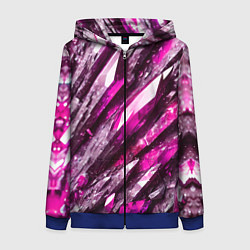 Женская толстовка на молнии Розовые драгоценные кристаллы