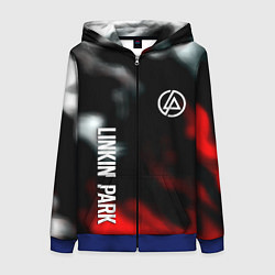 Толстовка на молнии женская Linkin park flame, цвет: 3D-синий