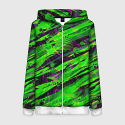 Женская толстовка на молнии Зеленые узоры паттерны