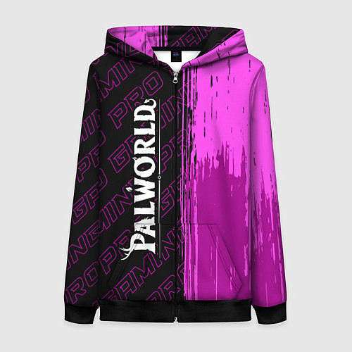 Женская толстовка на молнии Palworld pro gaming по-вертикали / 3D-Черный – фото 1