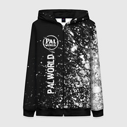 Толстовка на молнии женская Palworld glitch на темном фоне по-вертикали, цвет: 3D-черный