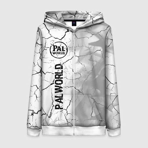 Женская толстовка на молнии Palworld glitch на светлом фоне по-вертикали / 3D-Белый – фото 1