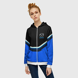 Толстовка на молнии женская Mazda sport brend car, цвет: 3D-белый — фото 2