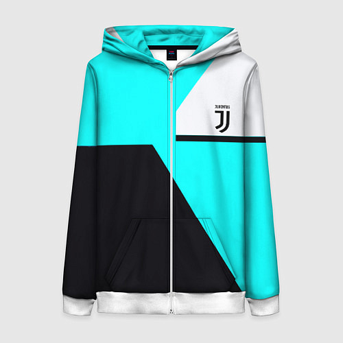 Женская толстовка на молнии Juventus sport geometry fc / 3D-Белый – фото 1