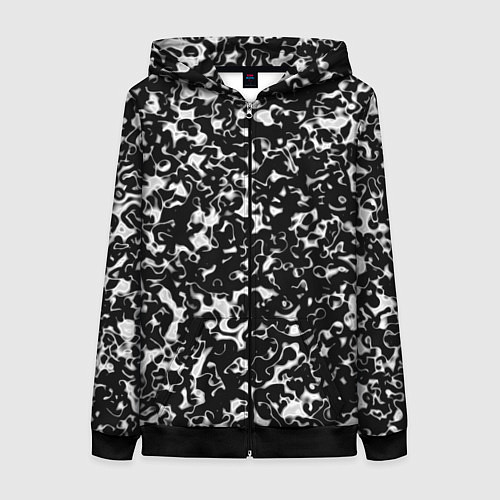 Женская толстовка на молнии Черный жидкий металл / 3D-Черный – фото 1