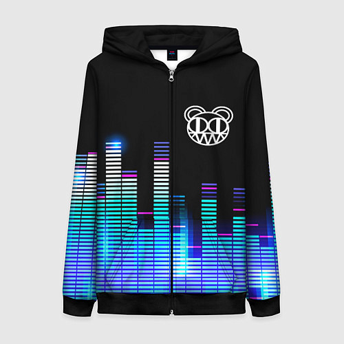 Женская толстовка на молнии Radiohead эквалайзер / 3D-Черный – фото 1