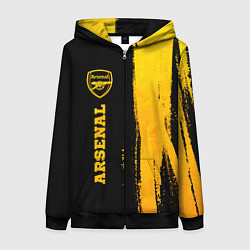 Женская толстовка на молнии Arsenal - gold gradient по-вертикали