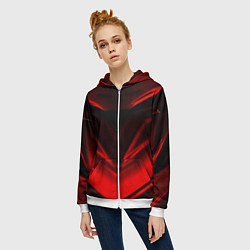 Толстовка на молнии женская Geometry stripes line, цвет: 3D-белый — фото 2