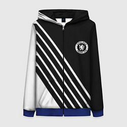 Толстовка на молнии женская Chelsea football club sport, цвет: 3D-синий
