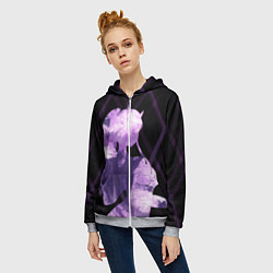 Толстовка на молнии женская Сакура в силуэте Зеро ту, цвет: 3D-меланж — фото 2