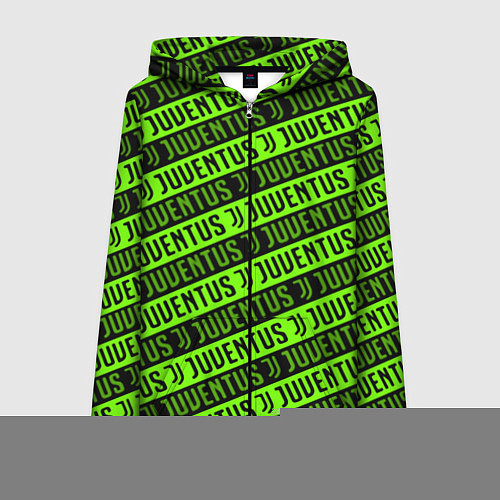 Женская толстовка на молнии Juventus green pattern sport / 3D-Красный – фото 1