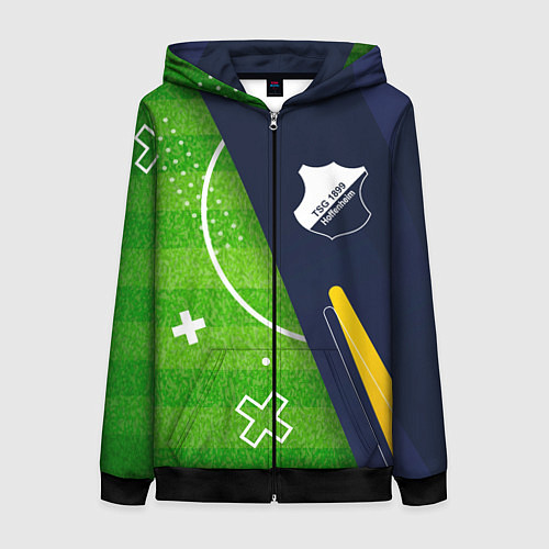 Женская толстовка на молнии Hoffenheim football field / 3D-Черный – фото 1