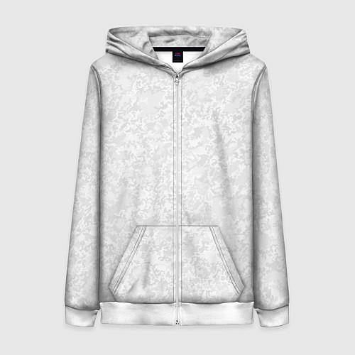 Женская толстовка на молнии Светло-серый текстура / 3D-Белый – фото 1