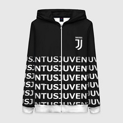 Толстовка на молнии женская Juventus pattern fc club steel, цвет: 3D-белый