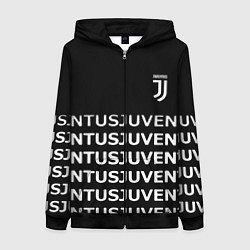 Толстовка на молнии женская Juventus pattern fc club steel, цвет: 3D-черный
