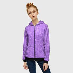 Толстовка на молнии женская Светло-сиреневый водная гладь, цвет: 3D-черный — фото 2