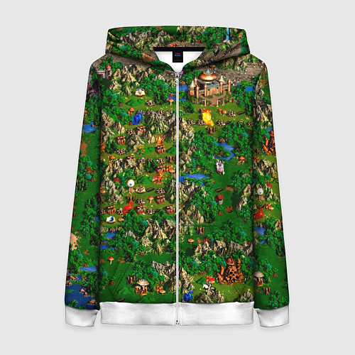 Женская толстовка на молнии Карта из Героев 3 / 3D-Белый – фото 1