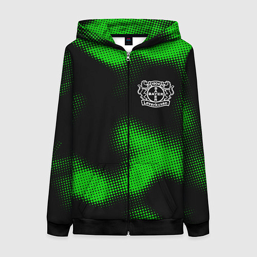 Женская толстовка на молнии Bayer 04 sport halftone / 3D-Черный – фото 1