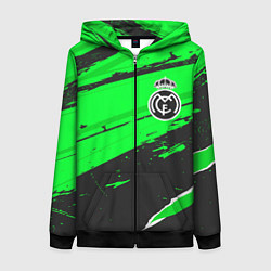 Толстовка на молнии женская Real Madrid sport green, цвет: 3D-черный