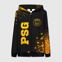 Женская толстовка на молнии PSG - gold gradient вертикально