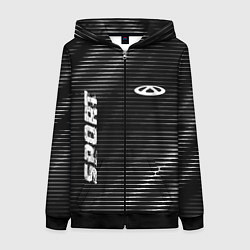 Толстовка на молнии женская Chery sport metal, цвет: 3D-черный