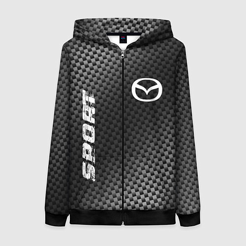 Женская толстовка на молнии Mazda sport carbon / 3D-Черный – фото 1