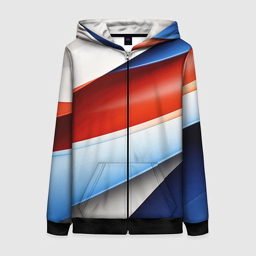 Женская толстовка на молнии Абстрактный минимализм плавные волнистые линии / 3D-Черный – фото 1