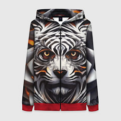 Женская толстовка на молнии Абстракция: тигр