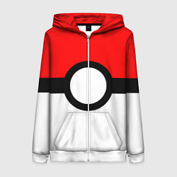 Женская толстовка на молнии Pokeball texture