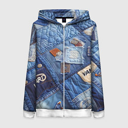 Женская толстовка на молнии Vanguard jeans patchwork - ai art