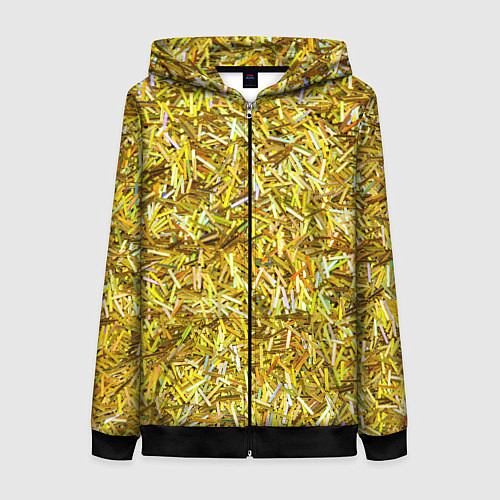 Женская толстовка на молнии Золотые ленточки / 3D-Черный – фото 1