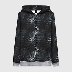 Женская толстовка на молнии Блестящая металлическая броня