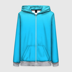 Женская толстовка на молнии Мягкий градиент ярко-голубой