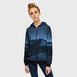 Толстовка на молнии женская Дюна - звездное небо, цвет: 3D-черный — фото 2