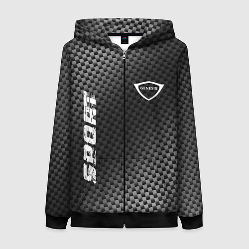 Женская толстовка на молнии Genesis sport carbon / 3D-Черный – фото 1
