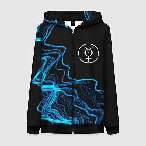 Женская толстовка на молнии Marilyn Manson sound wave / 3D-Черный – фото 1