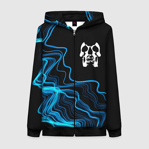 Женская толстовка на молнии Deftones sound wave / 3D-Черный – фото 1