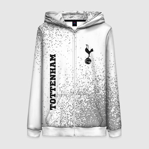 Женская толстовка на молнии Tottenham sport на светлом фоне вертикально / 3D-Белый – фото 1