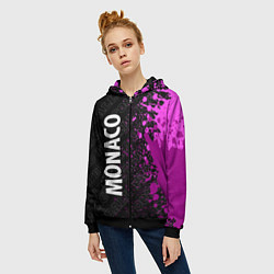 Толстовка на молнии женская Monaco pro football по-вертикали, цвет: 3D-черный — фото 2