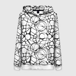 Толстовка на молнии женская Абстрактный нейрографический узор, цвет: 3D-белый
