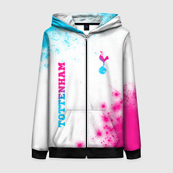 Толстовка на молнии женская Tottenham neon gradient style вертикально, цвет: 3D-черный