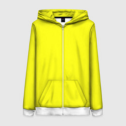 Толстовка на молнии женская Яркий желтый, цвет: 3D-белый