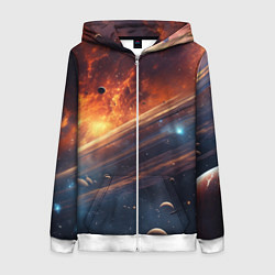 Женская толстовка на молнии Млечный путь космос