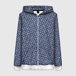 Женская толстовка на молнии Сине-белый паттерн узорчатый