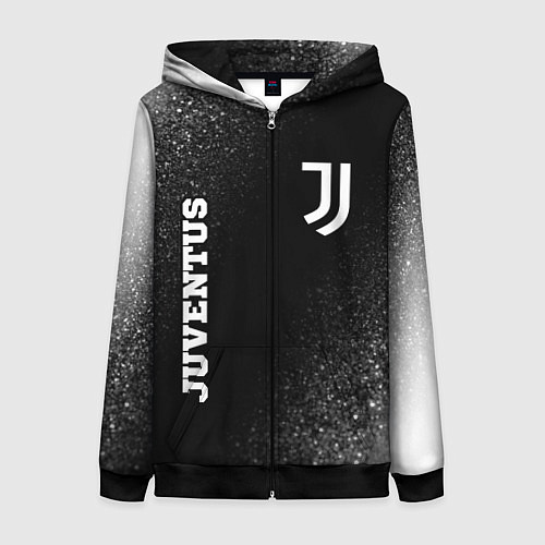 Женская толстовка на молнии Juventus sport на темном фоне вертикально / 3D-Черный – фото 1