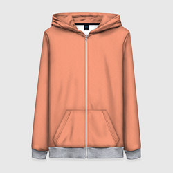 Толстовка на молнии женская Насыщенный персиковый текстурированный, цвет: 3D-меланж