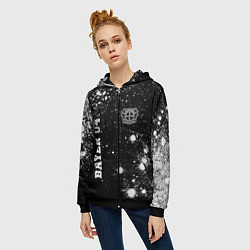 Толстовка на молнии женская Bayer 04 sport на темном фоне вертикально, цвет: 3D-черный — фото 2