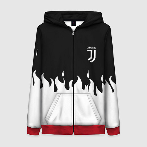 Женская толстовка на молнии Juventus fire / 3D-Красный – фото 1